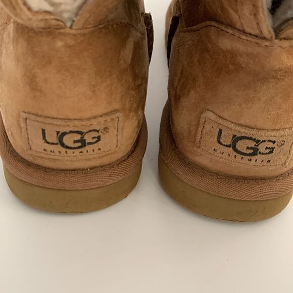 UGG Remora chestnut suede leather ankle boots shearling wool lined size 6 - Picture 5 of 9